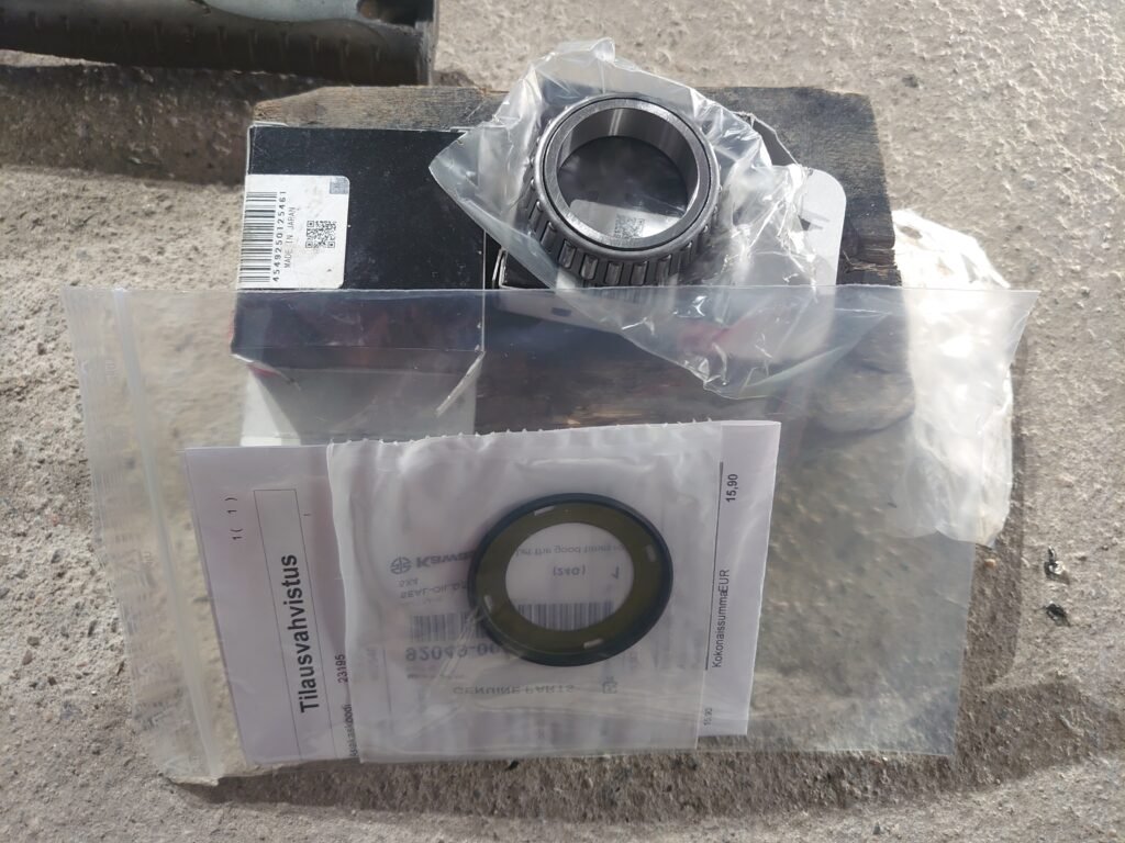 New tapered steering bearing and seal for Kawasaki GTR 1400 ready for installation